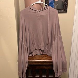 Mono B Mineral Wash French Terry Oversized Hoodie Iris